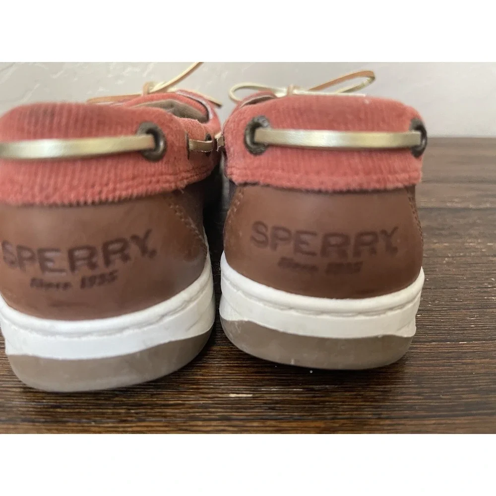 Sperry Womens Angelfish Varsity Brown Casual Boat Shoes 8 Medium